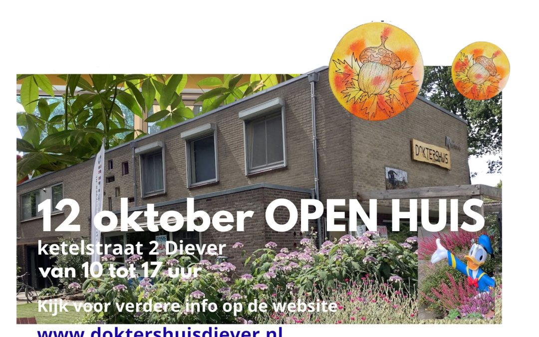 OPEN HUIS 12 oktober 10.00-17.00 uur.